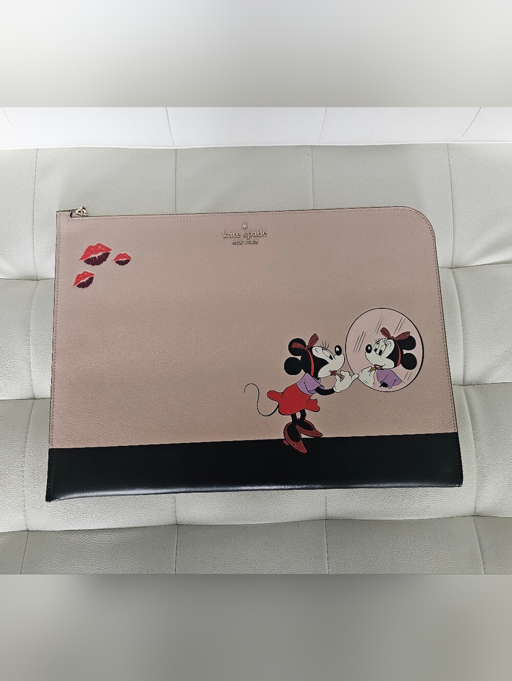 Authentic Kate spade x Disney Minnie Mouse Laptop Sleeve - Blush Pink & Black